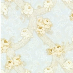 Italian Wall Decoration 10m x 0.73m Light Blue with Beige