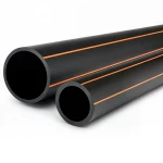 مواسير HDPE الراجحي    قطر خارجي   110 مم سمك 5 مم لون أسود مع خطوط برتقالي   