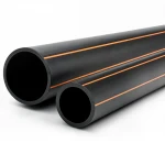مواسير HDPE الراجحي    قطر خارجي   32 مم سمك 1.9 مم لون أسود مع خطوط برتقالي   