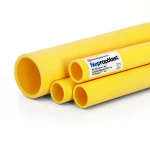 مواسير HDPE نيبروبلاست PE 80 ضغط 4 بار قطر خارجي 250 مم سمك 7.7 مم لون أصفر 