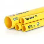 مواسير HDPE نيبروبلاست PE 80 ضغط 4 بار قطر خارجي 160 مم سمك 4.9 مم لون أصفر 