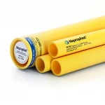مواسير HDPE نيبروبلاست PE 80 ضغط 3.2 بار قطر خارجي 200 مم سمك 4.9 مم لون أصفر 