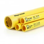 مواسير HDPE نيبروبلاست PE 80 ضغط 3.2 بار قطر خارجي 400 مم سمك 9.8 مم لون أصفر 