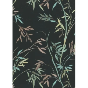 German Wall Decoration Leaf-patterned 10x0.53 m Black