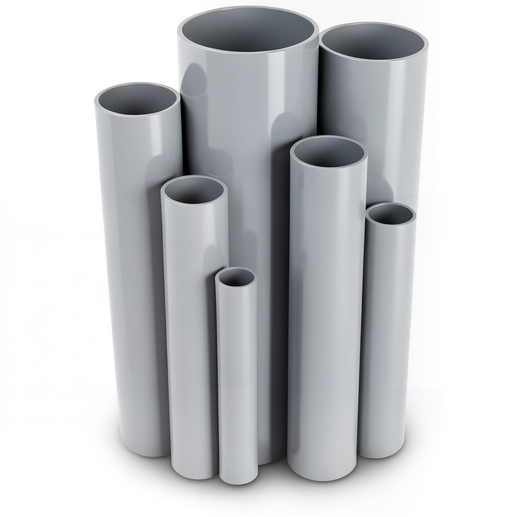 مواسير UPVC مقاس 5 إنش سمك 2.62 مم لون رمادي