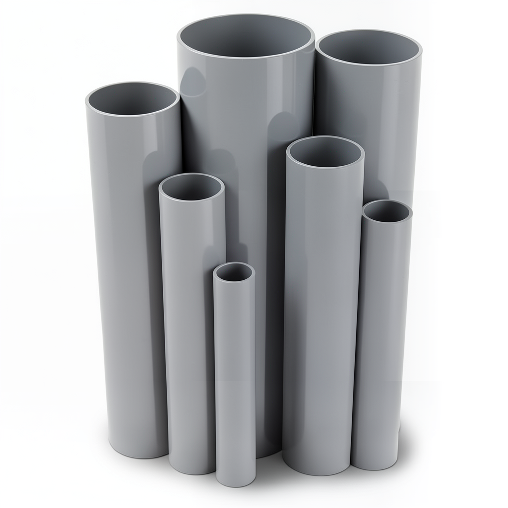 UPVC Pipes Outside Diameter 114.30 mm Thickness 2.54 mm Gray