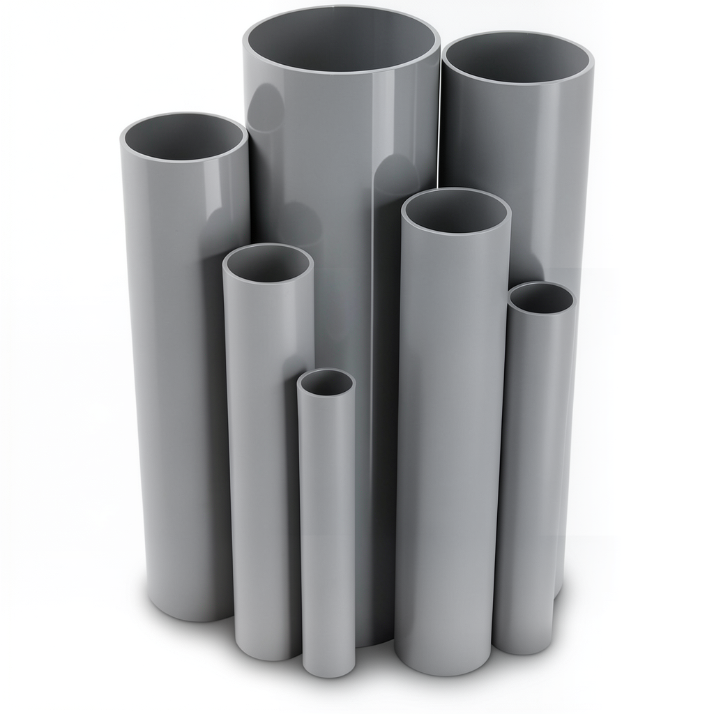 UPVC Pipes Nominal Pressure 9 Bar Outside Diameter 60.5 mm Thickness 3.0 mm Gray