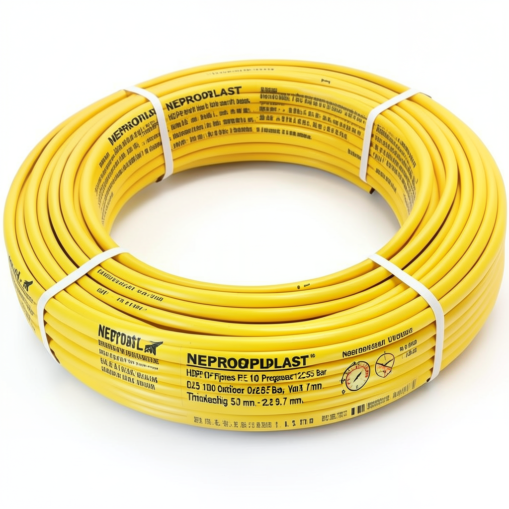 Neproplast HDPE Pipes PE 100 Pressure 12.5 Bar Outside Diameter 50 mm Thickness 3.7 mm Yellow | NEPROPLAST