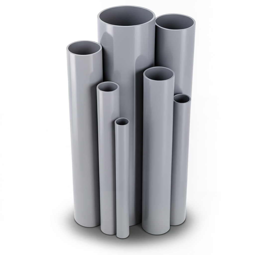 مواسير UPVC مقاس 4 إنش سمك 3.07 مم لون رمادي