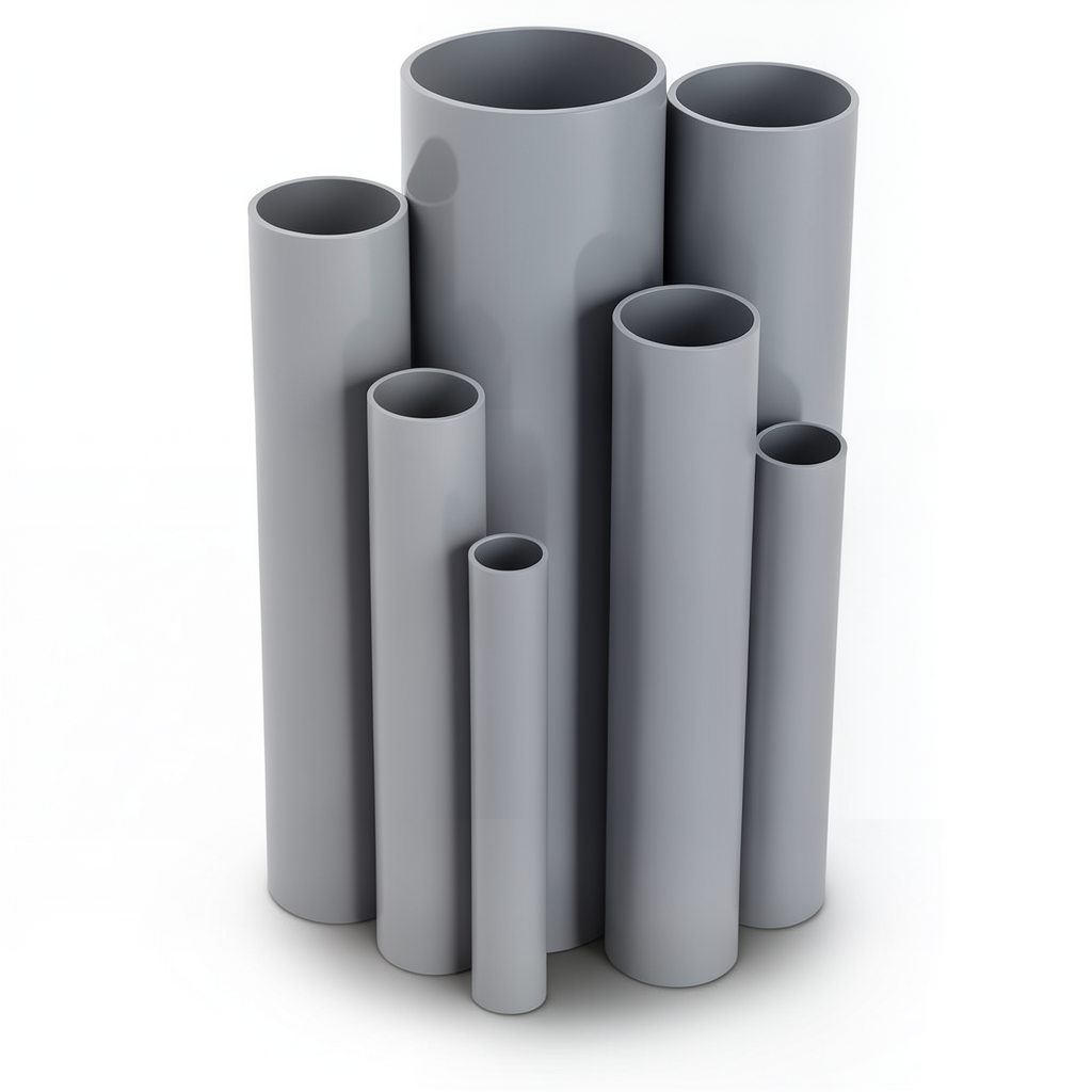 مواسير UPVC مقاس 5 إنش سمك 3.88 مم لون رمادي
