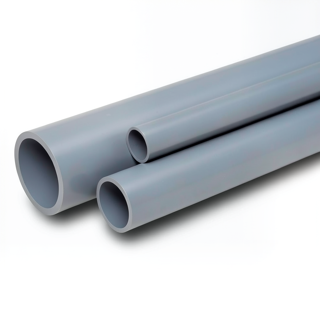 مواسير UPVC الوطني جدول 40 مقاس 5 إنش سمك 6.22 مم لون رمادي
