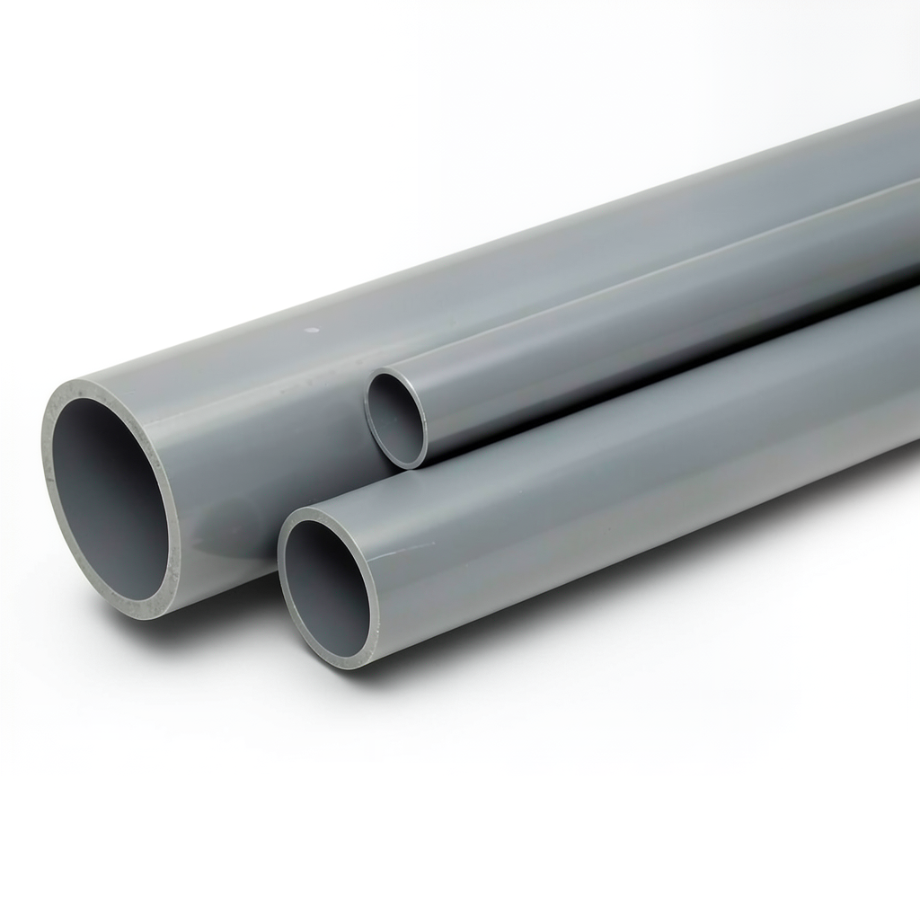 مواسير UPVC جدول 40 مقاس 6 إنش سمك 7.11 مم لون رمادي
