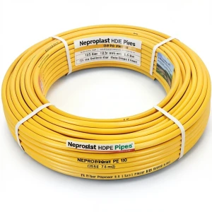 Neproplast HDPE Pipes PE 100 Pressure 12.5 Bar Outside Diameter 75 mm Thickness 5.6 mm Yellow | NEPROPLAST