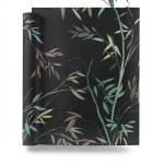 German Wall Decoration Leaf-patterned 10x0.53 m Black