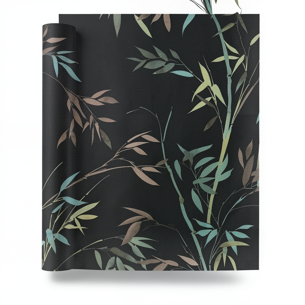 German Wall Decoration Leaf-patterned 10x0.53 m Black