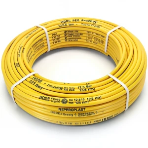 أنابيب HDPE PE 100 ضغط 12.5 بار قطر خارجي 125 مم سمك 9.2 مم لون أصفر | نيبروبلاست