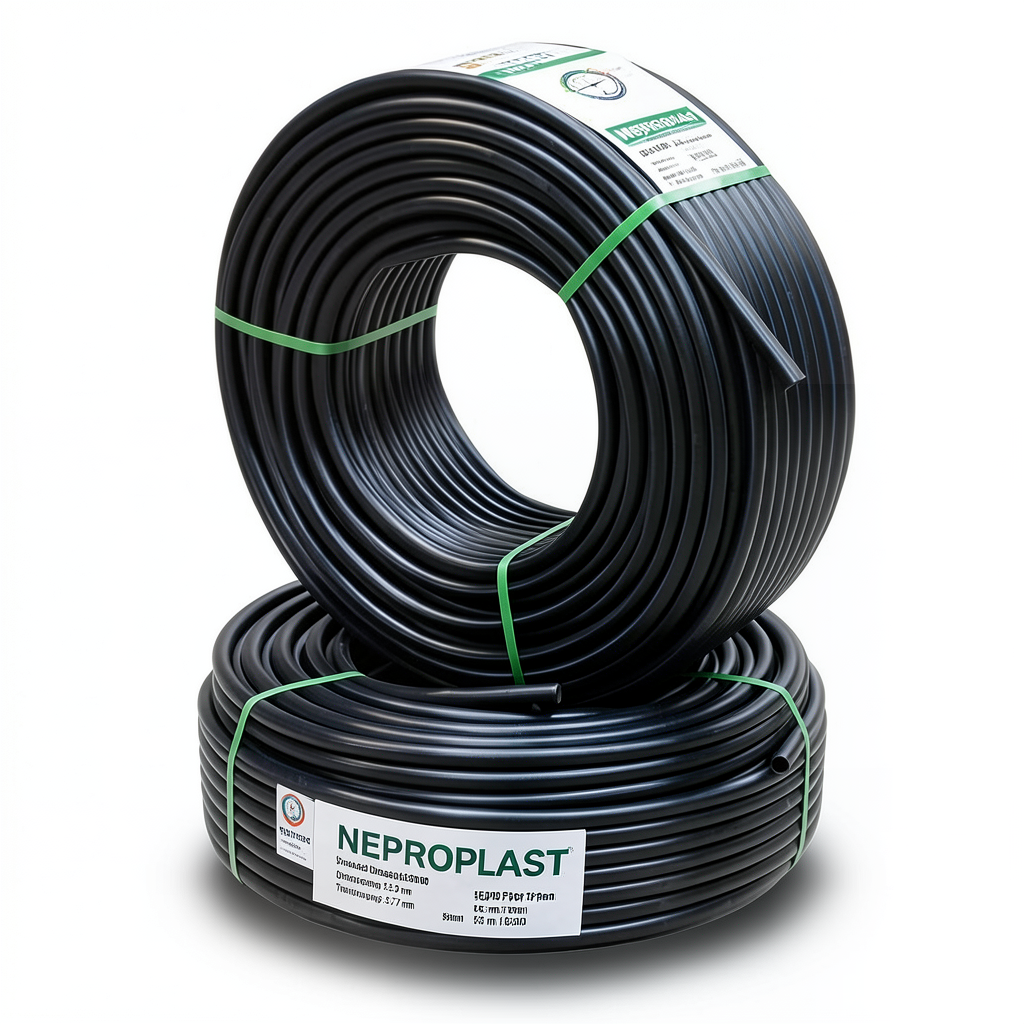 أنابيب HDPE نيبروبلاست PE 100 ضغط 12.5 بار قطر خارجي 50 مم سمك 3.7 مم لون أسود | نيبروبلاست