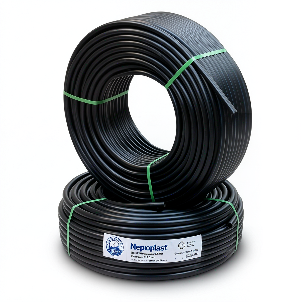 أنابيب HDPE نيبروبلاست PE 100 ضغط 12.5 بار قطر خارجي 75 مم سمك 5.6 مم لون اسود | نيبروبلاست