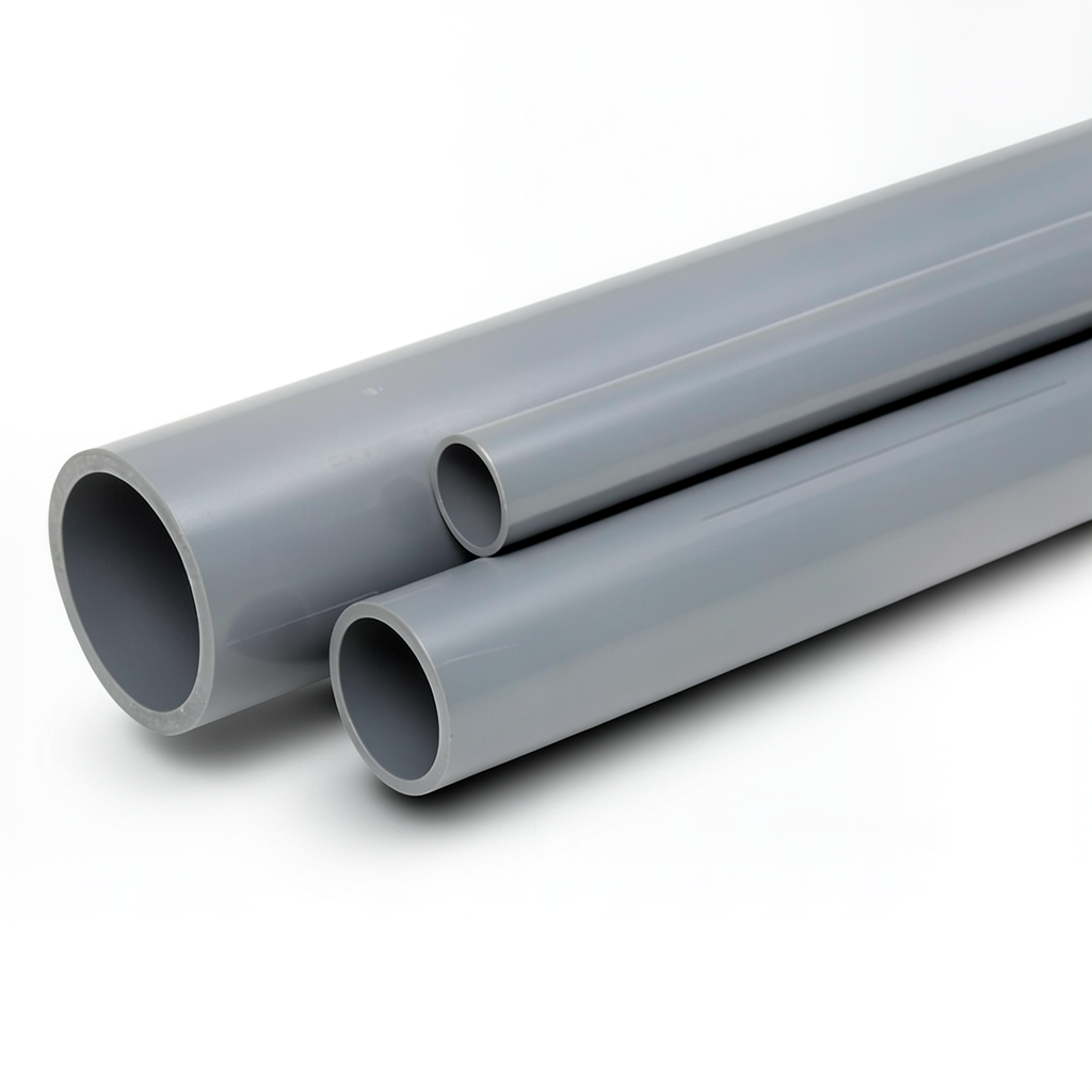 UPVC Pipes National Kham Schedule 80 Size 5 Inch Thickness 9.52 mm Gray