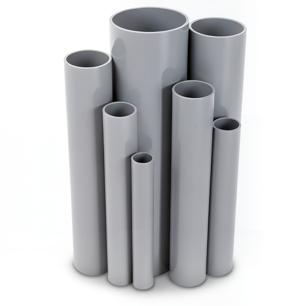 مواسير UPVC مقاس 6 إنش سمك 4.62 مم لون رمادي