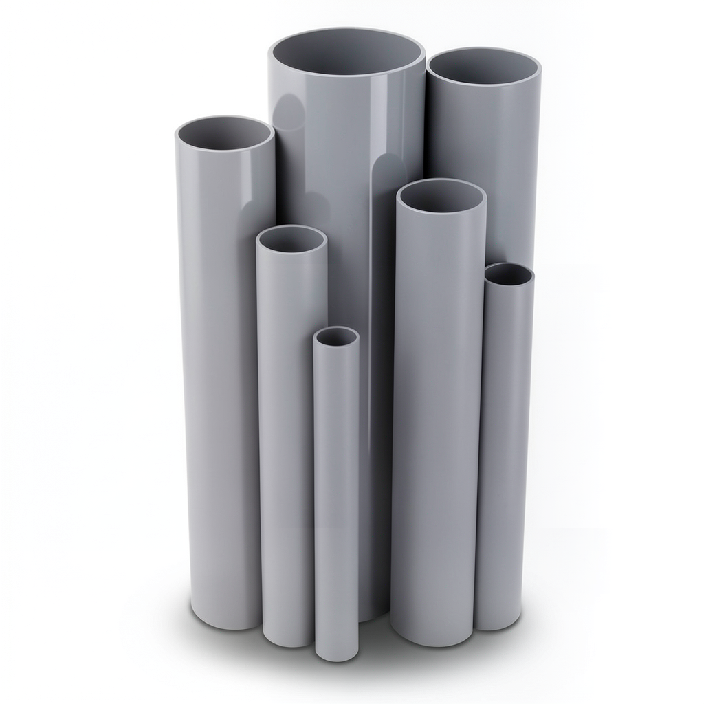 UPVC Pipes 12 Bar Pressure 60.5 mm Diameter 3.7 mm Thickness Gray