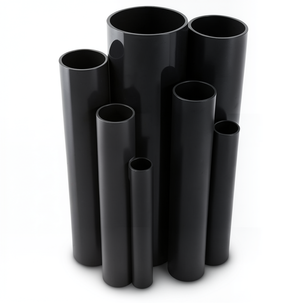 مواسير UPVC ضغط 12 بار قطر خارجي 60.5 مم سمك 3.7 مم لون اسود