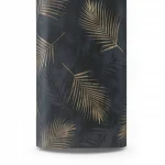 Leaf patterned wallpaper, dark gray color, length 10 m, width 0.53 m, model 02579-40