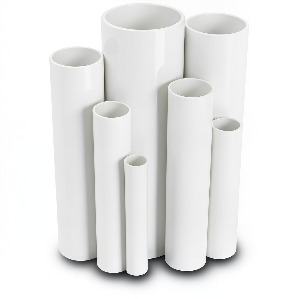 مواسير UPVC ضغط 15 بار قطر خارجي 60.2 مم سمك 3.9 مم أبيض