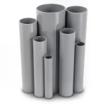 مواسير UPVC ضغط 15 بار قطر خارجي 60.2 مم سمك 3.9 مم لون رمادي