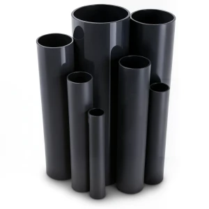 مواسير UPVC ضغط 15 بار قطر خارجي 60.2 مم سمك 3.9 مم لون اسود