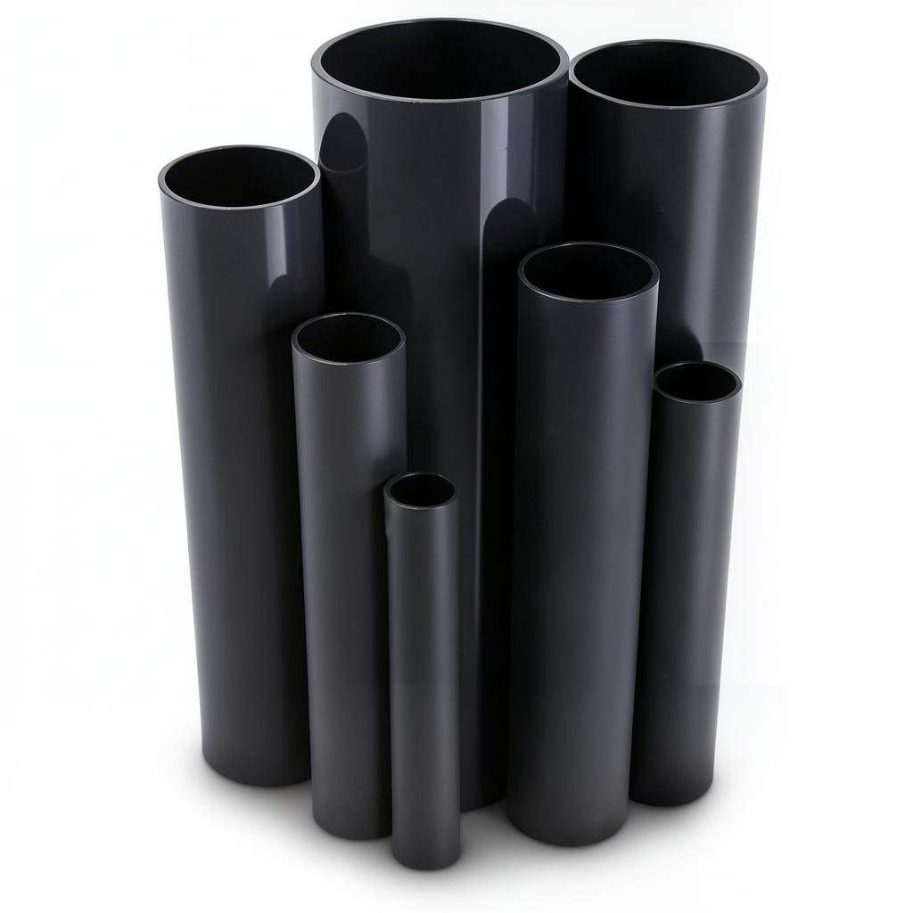 مواسير UPVC ضغط 15 بار قطر خارجي 60.2 مم سمك 3.9 مم لون اسود