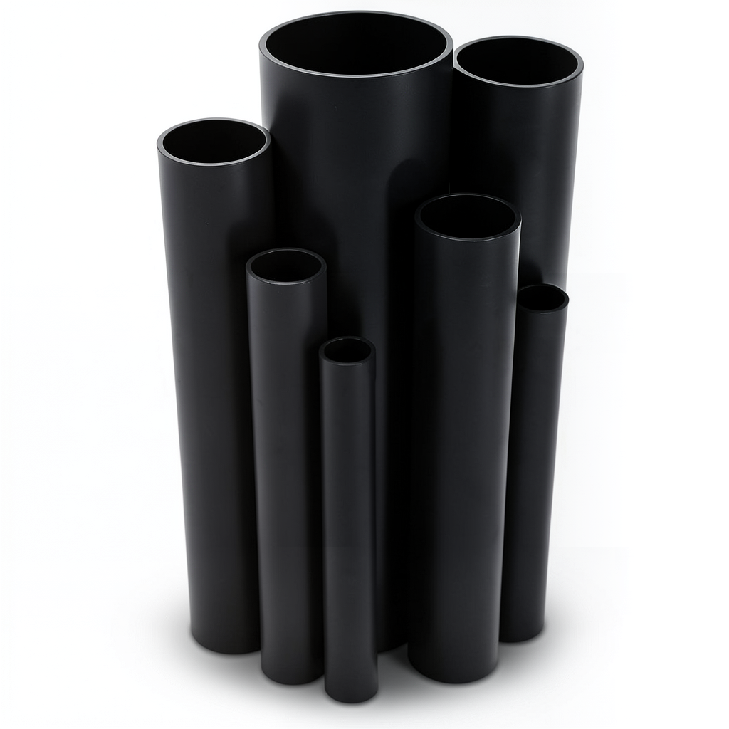 مواسير UPVC ضغط 12 بار قطر خارجي 48.1 مم سمك 2.5 مم لون اسود