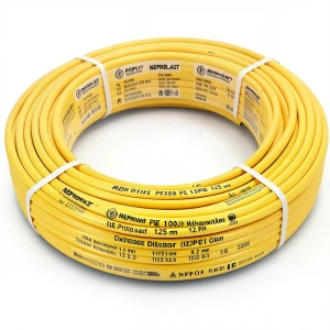 أنابيب HDPE PE 100 ضغط 12.5 بار قطر خارجي 125 مم سمك 9.2 مم لون أصفر | نيبروبلاست