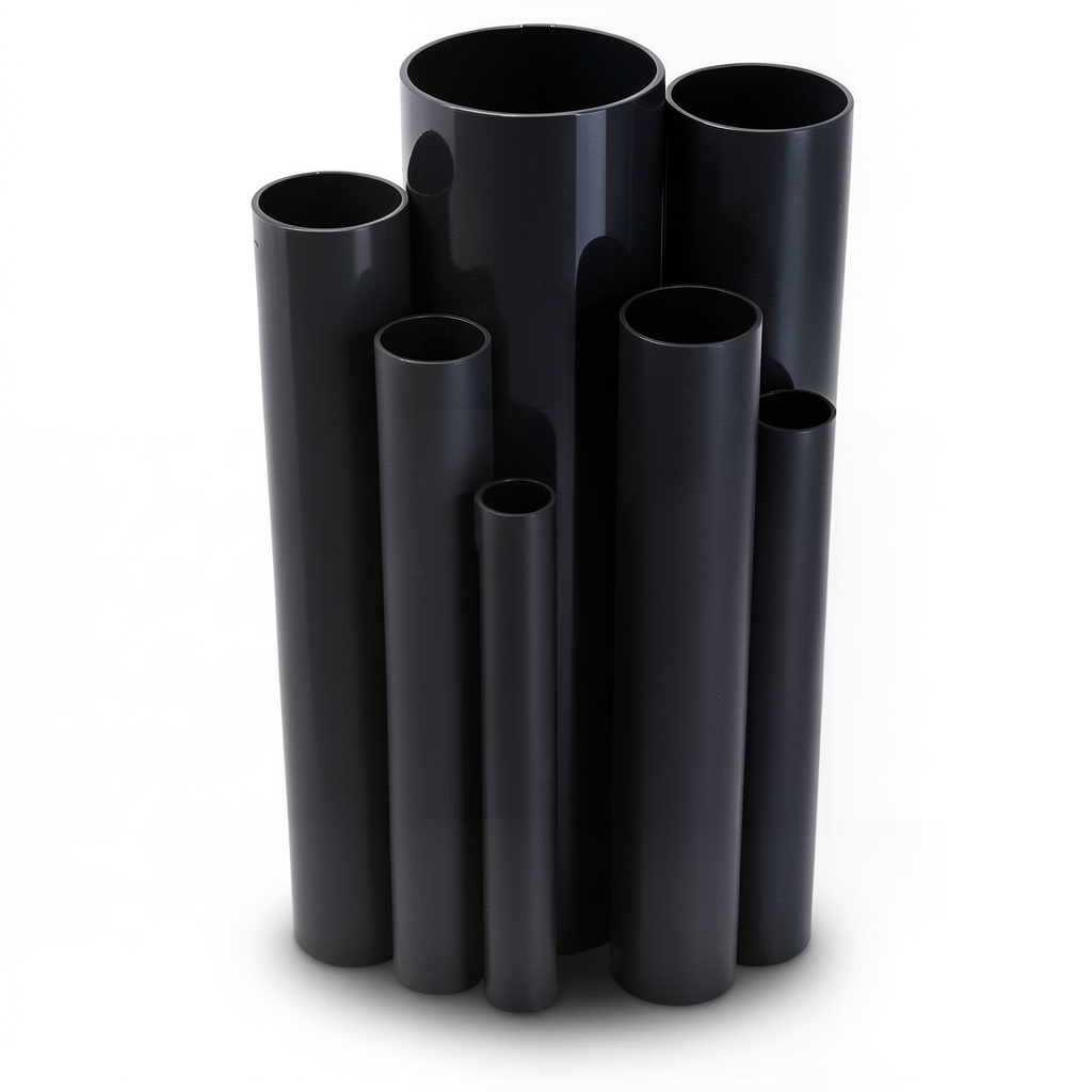 مواسير UPVC ضغط اسمي 12 بار قطر خارجي 48.4 مم سمك 3 مم لون اسود