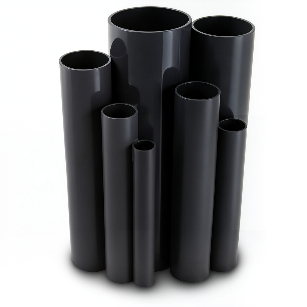 مواسير UPVC ضغط 12 بار قطر خارجي 60.5 مم سمك 3.7 مم لون اسود