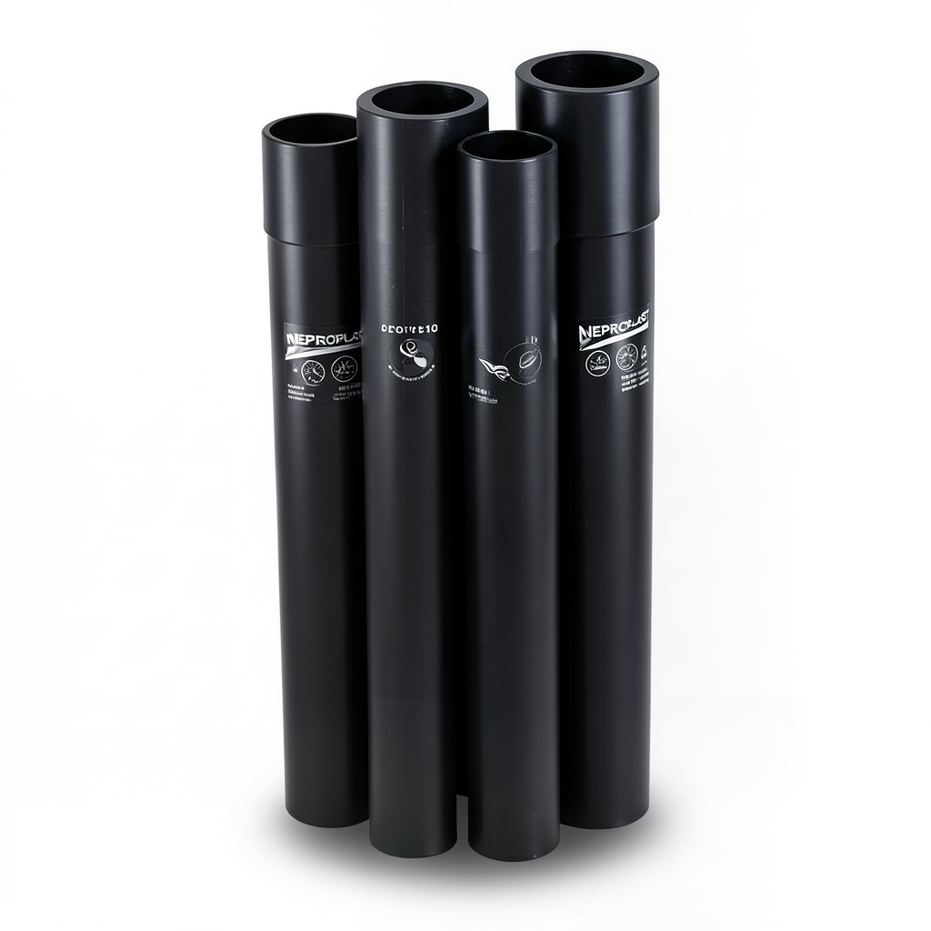 HDPE Pipes PE 100 Pressure 6 Bar Outside Diameter 355 mm Thickness 12.9 mm Black | NEPROPLAST