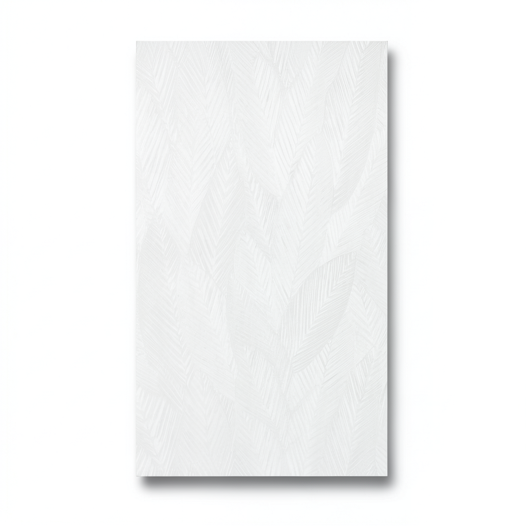 Leaf-patterned Wallpaper 10 m Length, 0.53 m Width, White Color