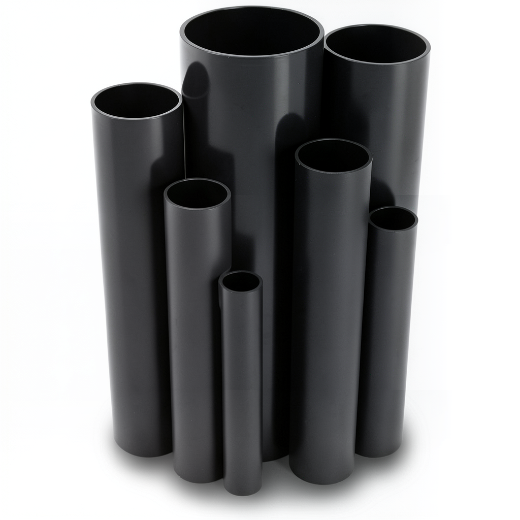 مواسير UPVC ضغط 15 بار قطر خارجي 60.2 مم سمك 3.9 مم لون اسود