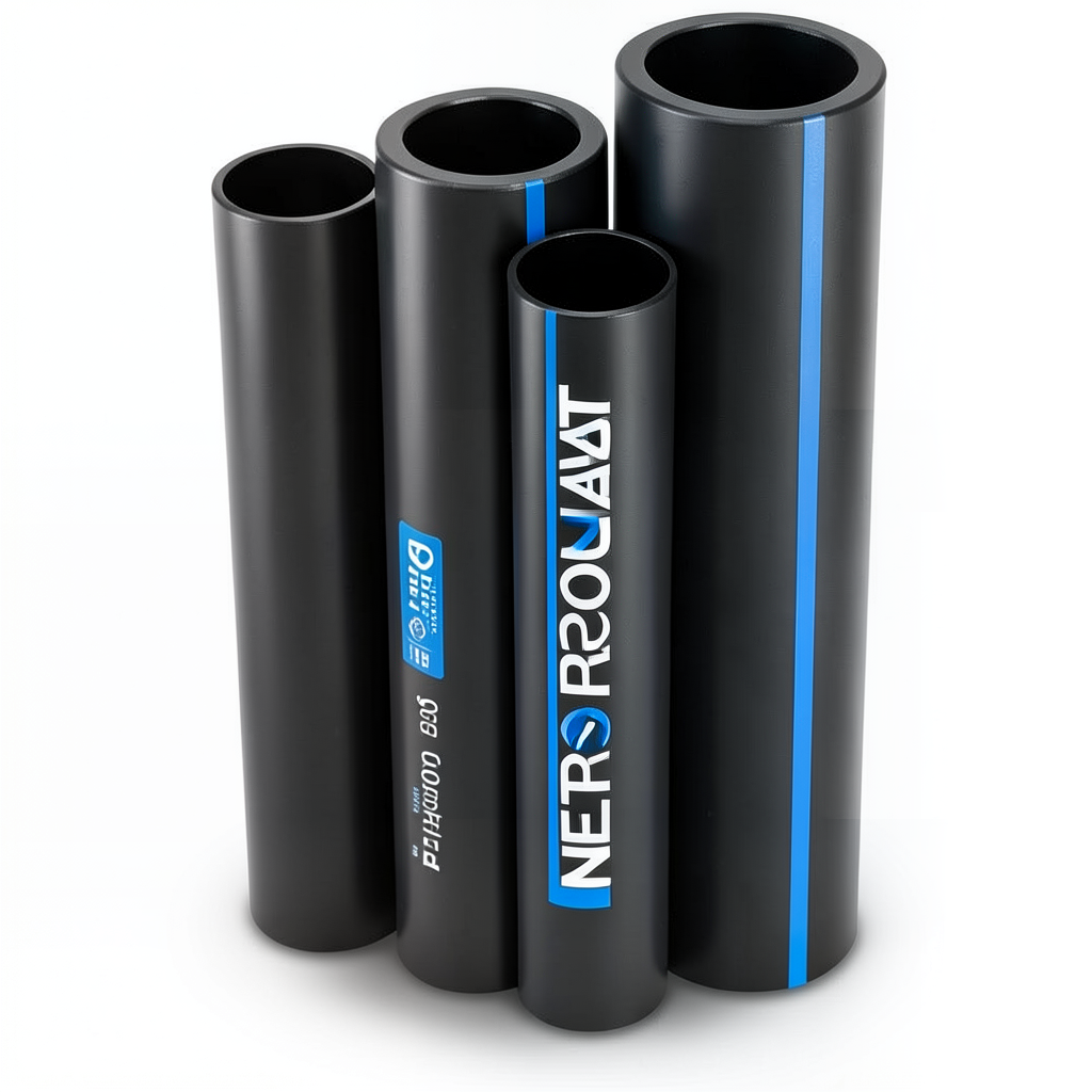 مواسير HDPE PE 100 ضغط 6 بار قطر خارجي 400 مم سمك 14.5 مم لون اسود | نيبروبلاست