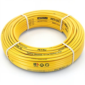 أنابيب HDPE PE 100 ضغط 12.5 بار قطر خارجي 20 مم سمك 1.8 مم لون أصفر | نيبروبلاست