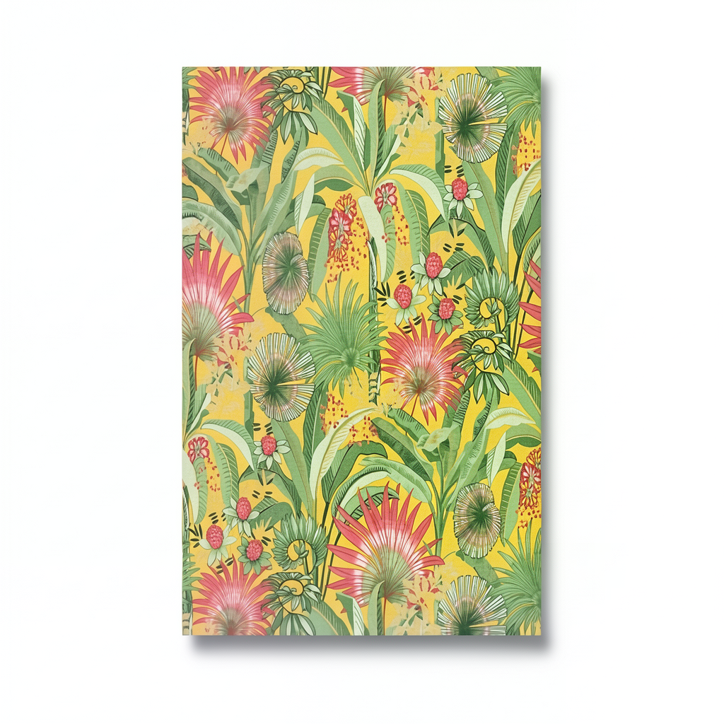 Leaf-patterned Wallpaper 0.53 m x 10 m Multicolored, Model 10390-20