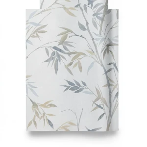 German Wallpaper Leaf-Patterned 10 x 0.53 m Light Gray