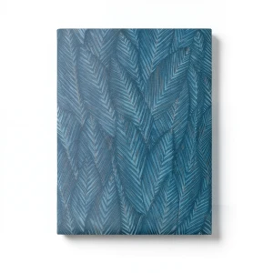 Leaf-patterned Wallpaper Length 10 m, Width 0.53 m, Blue Color, Model 10391-19