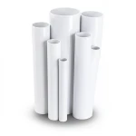 مواسير UPVC ضغط 15 بار قطر خارجي 60.2 مم سمك 3.9 مم أبيض