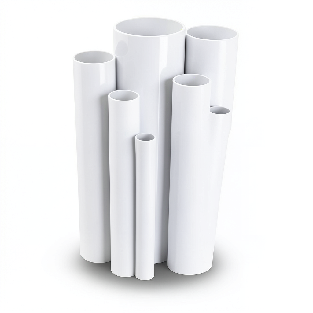 مواسير UPVC ضغط 15 بار قطر خارجي 60.2 مم سمك 3.9 مم أبيض