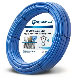 أنابيب HDPE PE 100 ضغط 6 بار قطر خارجي 110 مم سمك 4.0 مم لون أزرق | نيبروبلاست