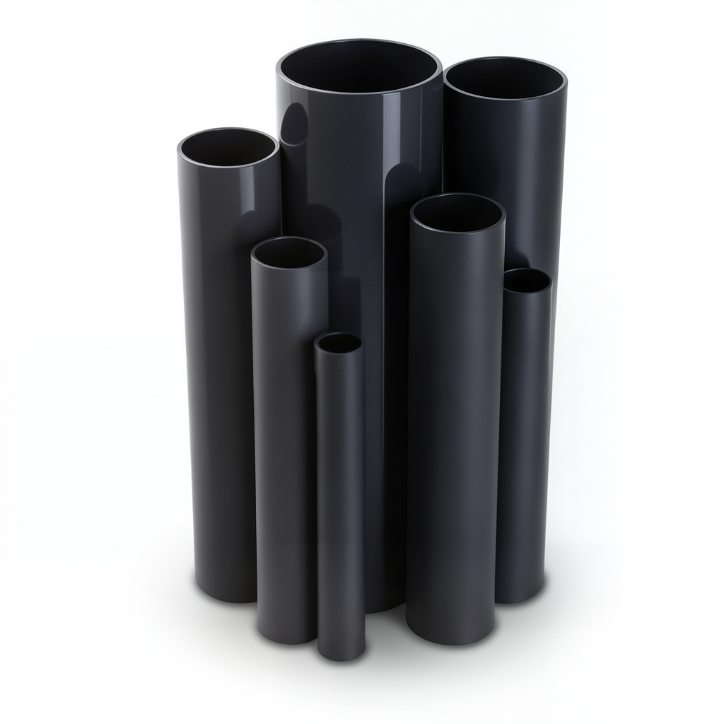 UPVC Pipes 15 Bar Pressure 60.2 mm Diameter 3.9 mm Thickness Black