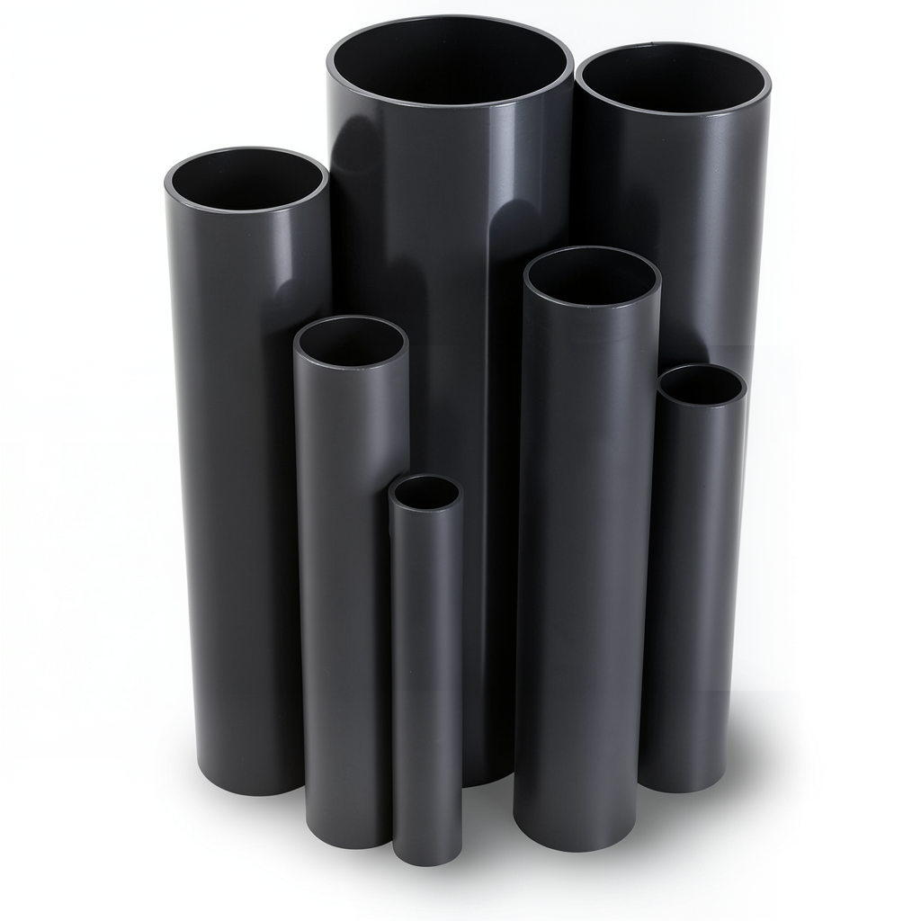 مواسير UPVC ضغط اسمي 15 بار قطر خارجي 60.5 مم سمك 4.5 مم لون اسود