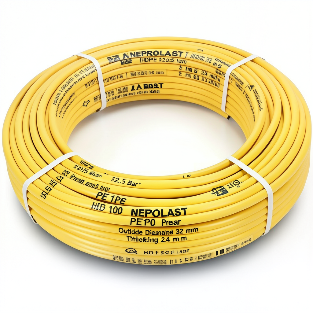 HDPE Pipes PE 100 Pressure 12.5 Bar Outside Diameter 32 mm Thickness 2.4 mm Yellow | NEPROPLAST