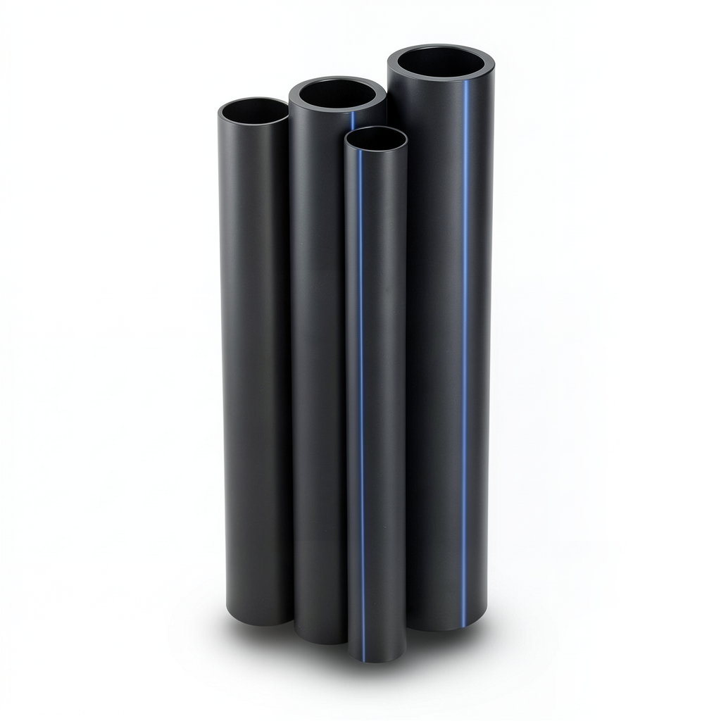 مواسير HDPE PE 80 ضغط 16 بار قطر خارجي 200 مم سمك 22.4 مم لون أسود